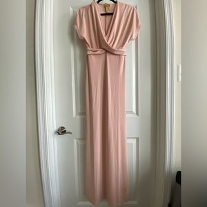 Dusty Pink Long Summer Dress with Slit